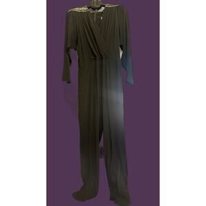 Carol Anderson Vintage Jumpsuit Late 80s Art Deco Boss Lady Shoulder Pads READ